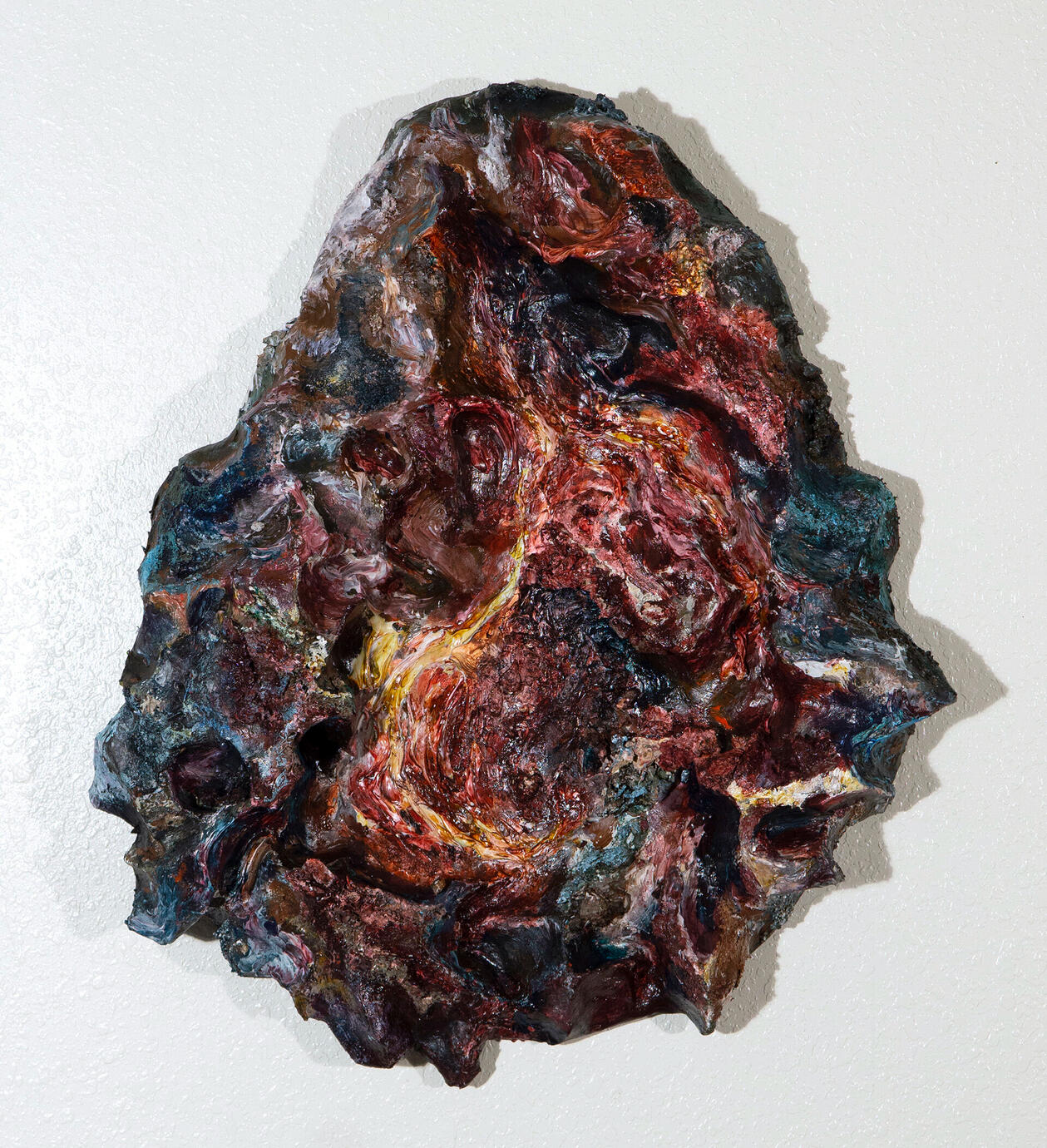 Womb, 23" x 27" x 4", acrylic and styrofoam on paper mache and wire, 2019.