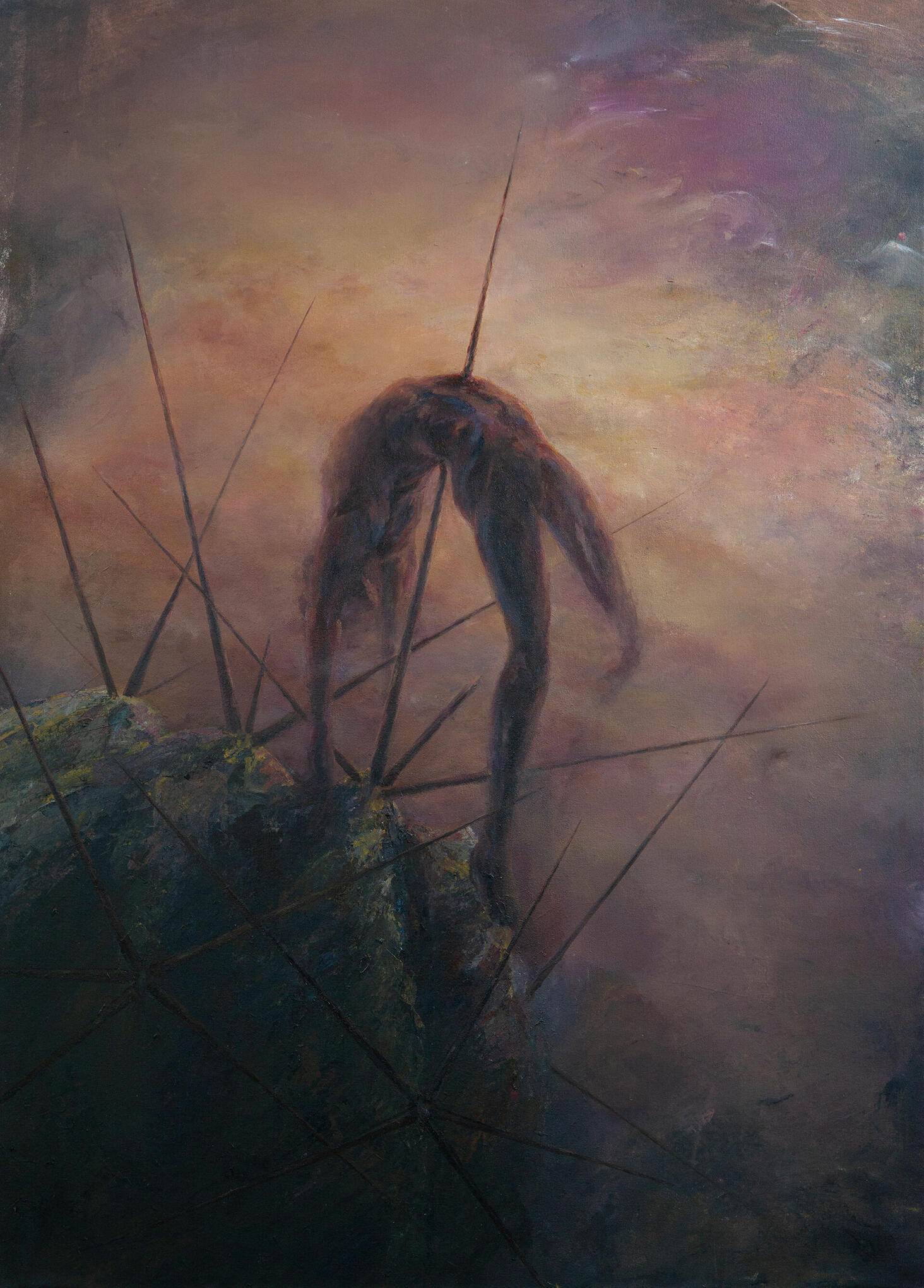 Unbecoming, 36" x 50", acrylic on canvas, 2020.